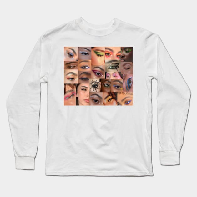 eye makeup aesthetic collage Long Sleeve T-Shirt by morgananjos